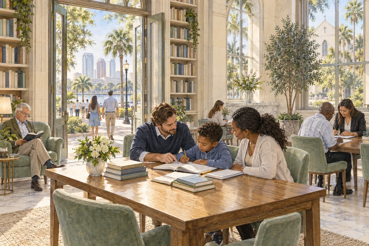 Public reading service, concept illustration