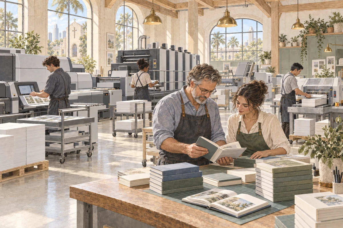 Modern printing press, concept illustration