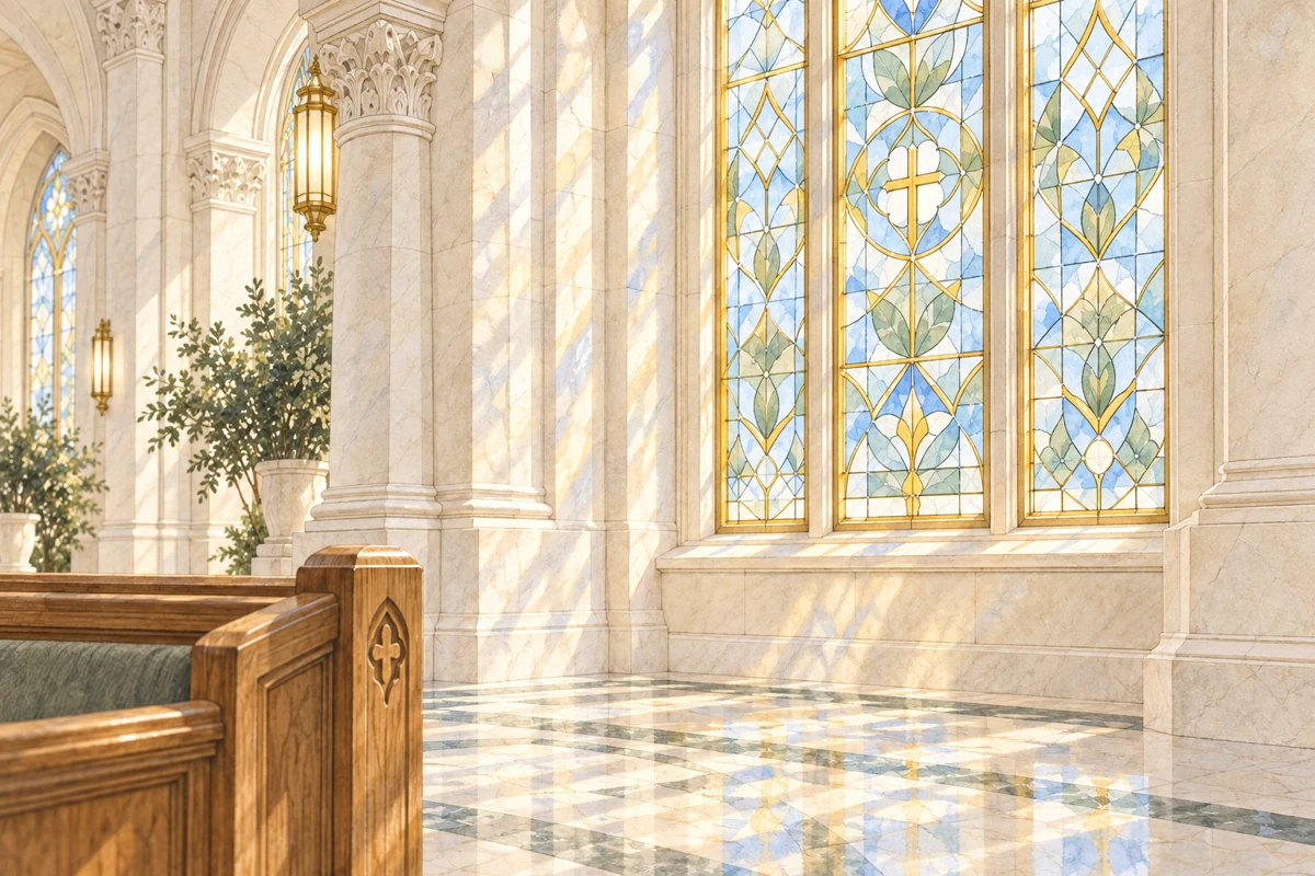 Stained glass light, concept illustration