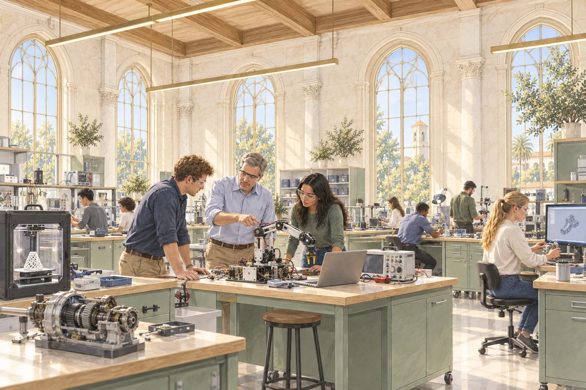 Modern engineering lab, concept illustration
