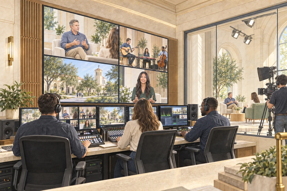 Production control room, concept illustration